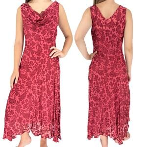 Vintage‎ ECI NY Whimsigoth Fairy Grunge Silk Blend Velvet Burnout Cowl Dress 4